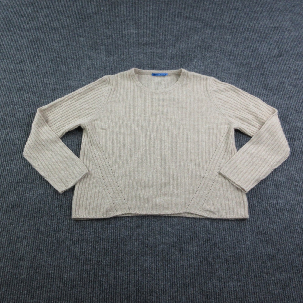 J. McLaughlin Sweater Womens XL Beige Pullover Crewneck Cashmere Linen NWT